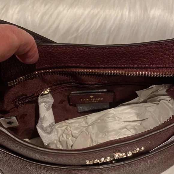 Kate Spade ♠️ Leila K7306 North South, Cranberry color, Leather Crossbody, NWT